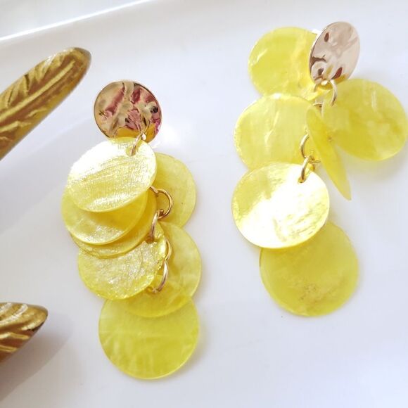 New! Zara Natural Shell Earrings - Picture 5 of 9